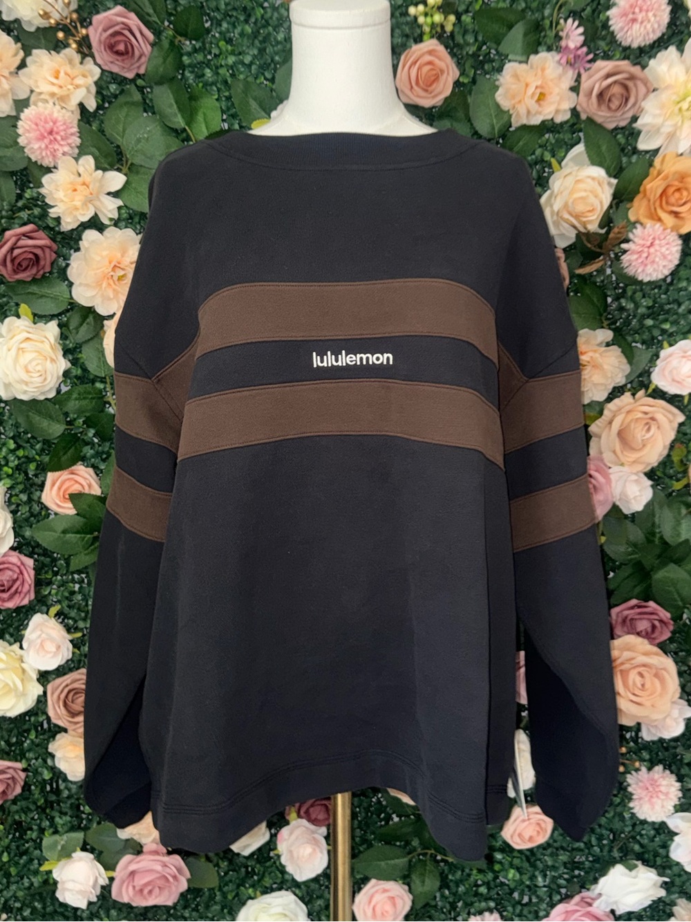 Lululemon Steady State Oversized Pullover in Black & Walnut Crunch NWT Small